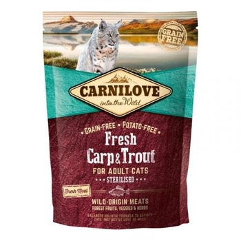 CARNILOVE Cat Fresh Carp & Trout Sterilised - sucha karma dla kota 400g