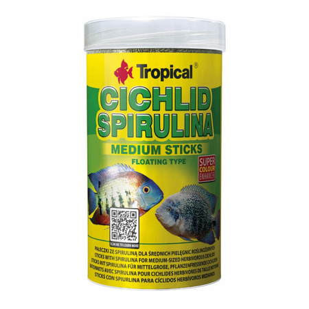 TROPICAL Cichlid Spirulina Medium Sticks - pokarm dla pielęgnic 1000ml