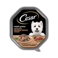 CESAR Wiejski gulasz  z delikatną wołowiną i indykiem - mokra karma dla psa - tacka 150g