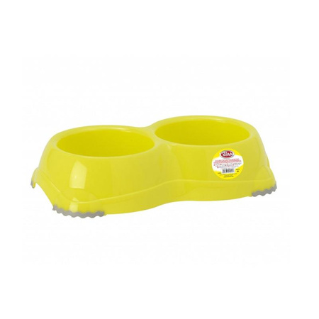 PETNOVA Eurobowl - plastikowa miska dla psa antypoślizgowa - żółta 2x330ml