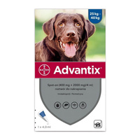 ADVANTIX Spot-On - krople przeciw pchłom i kleszczom dla psa 25-40kg 1x4ml