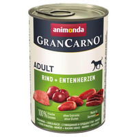 ANIMONDA GranCarno Adult - mokra karma dla psa - wołowina i serca kacze - puszka 400g