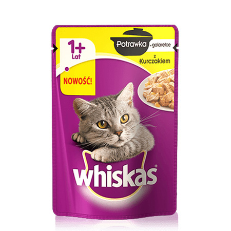 WHISKAS Potrawka Drobiowa W Galaretce - mokra karma dla kota - saszetka 85g