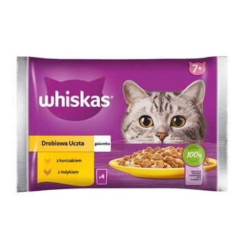 WHISKAS Senior Drobiowa Uczta W Galaretce - mokra karma dla kota - saszetka 4x85g