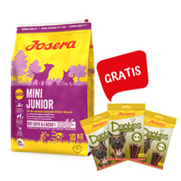 JOSERA Mini Junior 10kg + 3x Denties Turkey & Apple 180g GRATIS