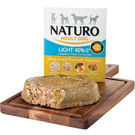 NATURO Light Kurczak Z Ryżem I Warzywami - mokra karma dla psa - tacka 400g