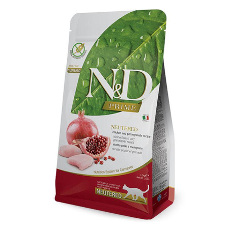 FARMINA N&D Cat Prime Chicken & Pomegranate Neutered - sucha karma dla kota 1,5kg