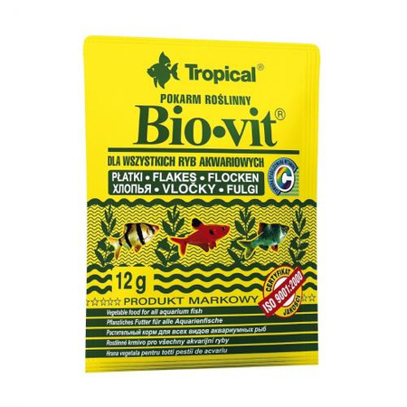 TROPICAL Bio-Vit - pokarm dla rybek roślinożernych 12g - 25szt.