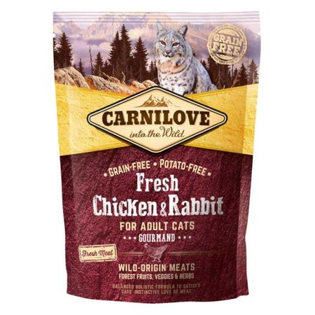 CARNILOVE Cat Fresh Chicken & Rabbit Gourmand - sucha karma dla kota 400g