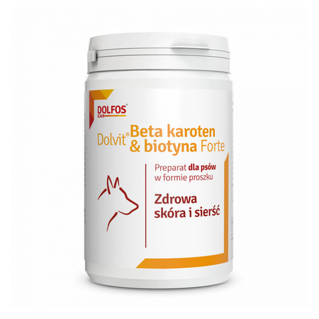 DOLFOS Dolvit Beta karoten & biotyna forte - preparat dla psa na zdrową skórę i sierść 800g