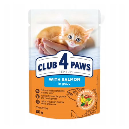 CLUB 4 PAWS Kitten - mokra karma dla kociąt - saszetka 80g - 24szt