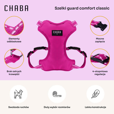 CHABA Szelki dla psa Guard Comfort Classic fuksja - rozmiar XS