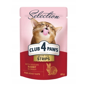 CLUB 4 PAWS Selection delikatny królik w sosie - mokra karma dla kota - saszetka 85g - 12szt