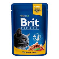 BRIT Cat Premium Salmon & Trout - mokra karma dla kota - saszetka 100g