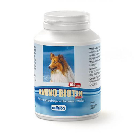 MIKITA Amino Biotin Maxi - witaminy dla psa i kota 100tabl.