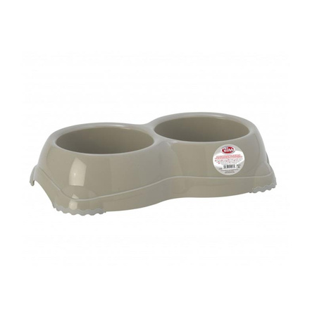 PETNOVA Eurobowl - plastikowa miska antypoślizgowa dla psa - siwa 2x330ml