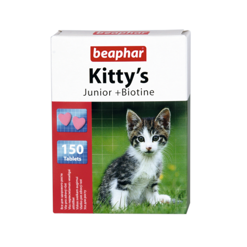 Beaphar Kitty's Junior + Biotine 150 tablets - przysmak dla kociąt 150szt Dostawa GRATIS od 159 zł + super okazje
