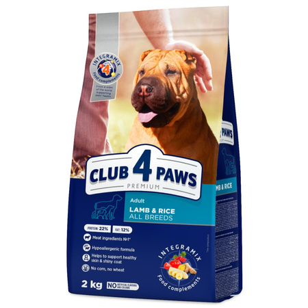 CLUB 4 PAWS All Breeds Z Jagnięciną I Ryżem - sucha karma dla psa 2kg