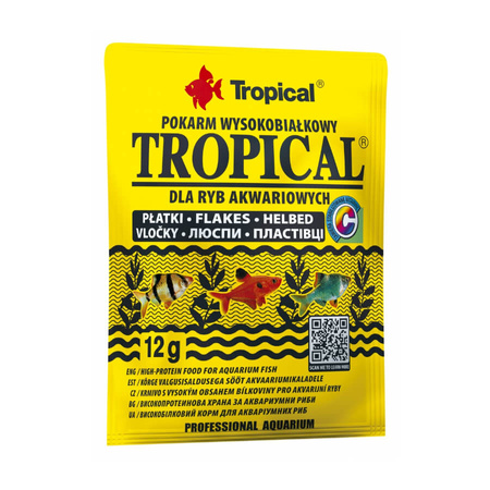 TROPICAL Tropical - pokarm wysokobiałkowy dla rybek ozdobnych akwariowych 12g