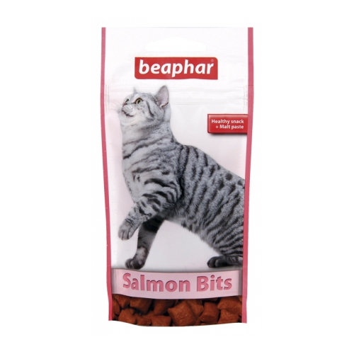 BEAPHAR Salmon Bits - przysmak na odkłaczanie z łososiem dla kotów 35g