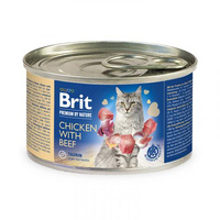 BRIT Premium By Nature Cat Chicken & Beef - mokra karma dla kota - puszka 200g