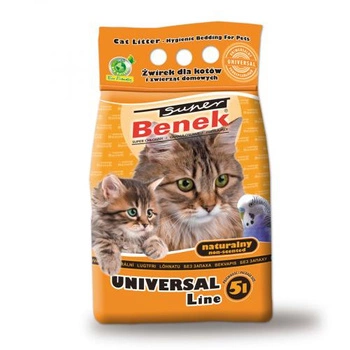 SUPER BENEK Universal - żwirek bentonitowy dla kota i gryzoni 5l