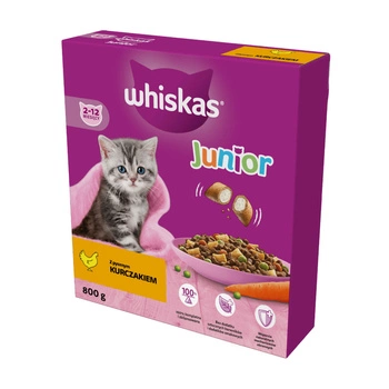 WHISKAS Junior Z Kurczakiem - sucha karma dla kota 800g