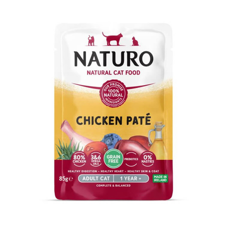 NATURO Adult Grain Free Paté Kurczak - mokra karma dla kota - saszetka 85g