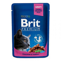 BRIT Cat Premium Chicken & Turkey - mokra karma dla kota - saszetka 100g