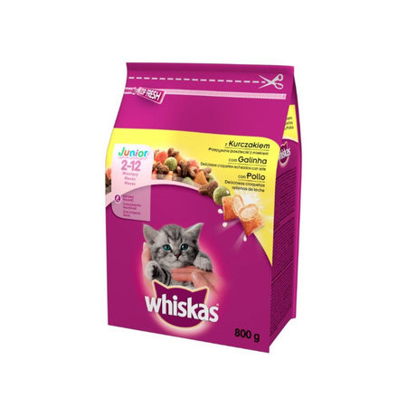 WHISKAS Junior - sucha karma dla kota z kurczakiem 800g