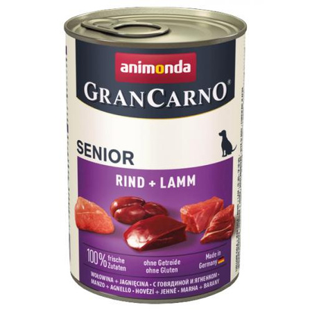 ANIMONDA GranCarno Senior - mokra karma dla psa - wołowina z jagnięciną - puszka 400g