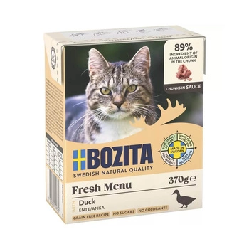 BOZITA Fresh Menu kawałki z kaczką w sosie - mokra karma dla kota - kartonik 370g