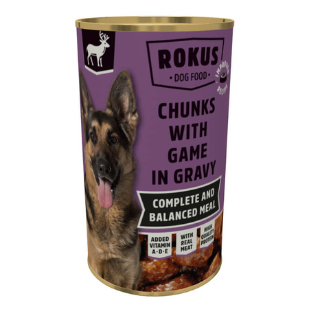 ROKUS Dog Z Dziczyzną - mokra karma dla psa - puszka 1240g