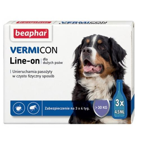 BEAPHAR Vermicon Dog - krople na pchły i kleszcze dla psa M 3x3ml