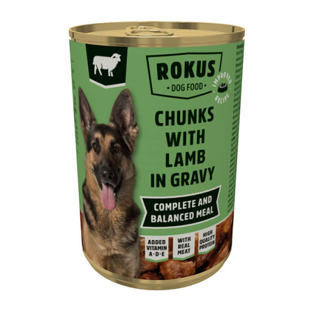 ROKUS Dog Z Jagnięciną - mokra karma dla psa - puszka 415g