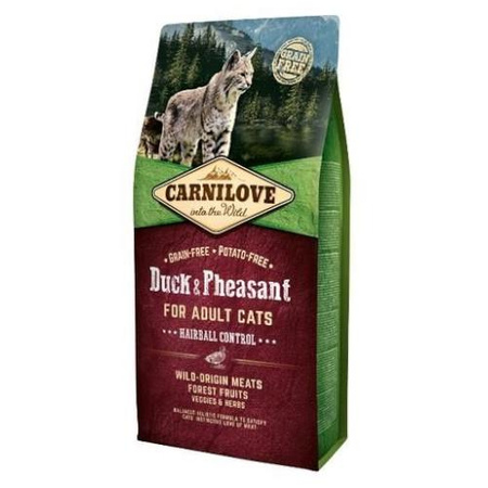 CARNILOVE Cat Duck & Pheasant Hairball Control - sucha karma dla kota 6kg