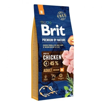 BRIT Premium By Nature Adult M - sucha karma dla psa 15kg