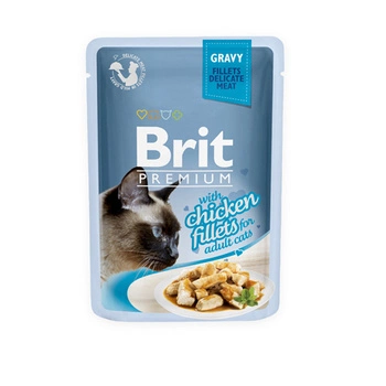 BRIT Premium Cat Pouch Gravy Fillets with Chicken - mokra karma dla kota - saszetka 85g