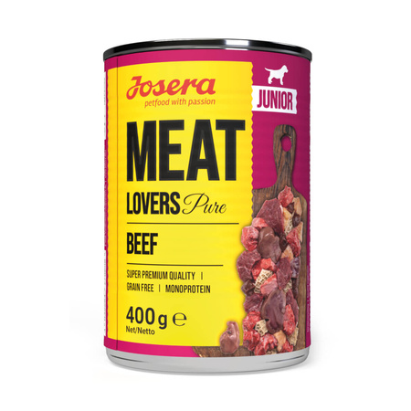 JOSERA Meat Lovers Junior Pure Wołowina - mokra karma dla psa - puszka 400g