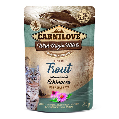 CARNILOVE Trout & Echinacea - mokra karma dla kota - saszetka 85g