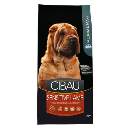 FARMINA Cibau Sensitive Lamb Medium & Maxi - sucha karma dla psa 12kg+2kg