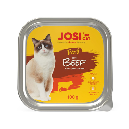 JOSERA JosiCat Alu Pate z wołowiną - mokra karma dla kota - miseczka 100g