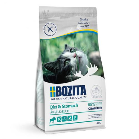 BOZITA Diet & Stomach Grain Free Elk - sucha karma dla kota 400g