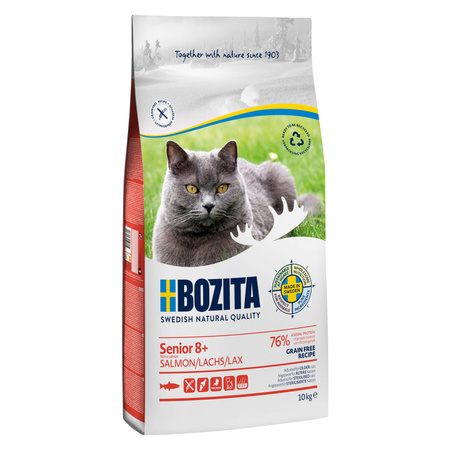 BOZITA Grain Free Senior 8+ Salmon - sucha karma dla kota 10kg