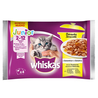 WHISKAS Junior - Potrawka Drobiowa W Galaretce - mokra karma dla kota saszetka 4x85g