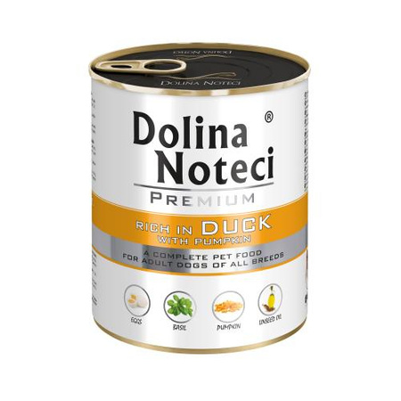 DOLINA NOTECI Premium - mokra karma dla psa z kaczką i dynią  - puszka 800g