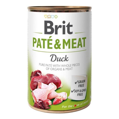 BRIT Pate&Meat Duck - mokra karma dla psa - puszka 400g