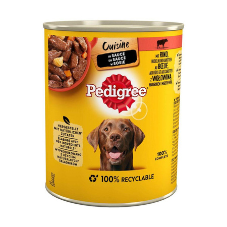 PEDIGREE Cuisine Adult Wołowina W Sosie - mokra karma dla psa - puszka 800g