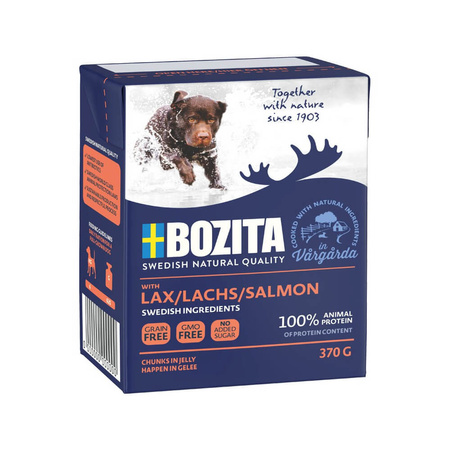 BOZITA Dog z łososiem w galarecie - mokra karma dla psa - kartonik 370g