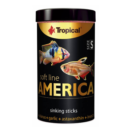 TROPICAL Soft Line America Size S - pokarm dla wszystkożernych i mięsożernych ryb z Ameryki Północnej i Południowej 250ml